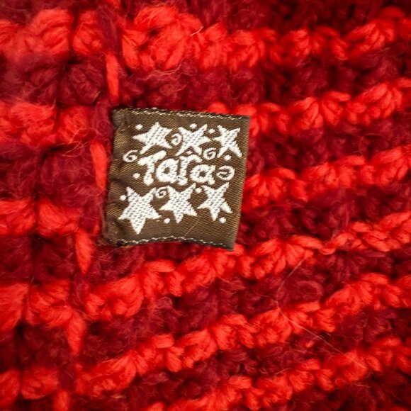 Tara Hand-Knit Wool Beanie With Crochet Floral Accent 100% Wool Made in Nepal - Picture 5 of 7